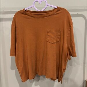 Casual Rust Brown Women's Crop Top